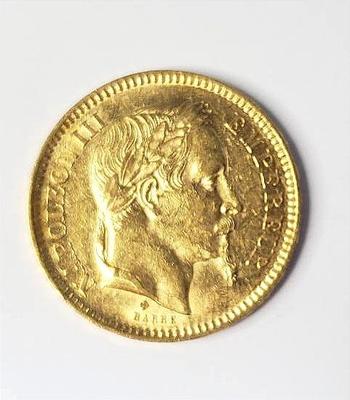 1864 bb french 20 francs gold coin