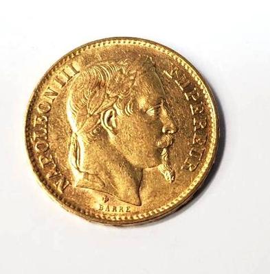 1868 bb french 20 francs gold coin