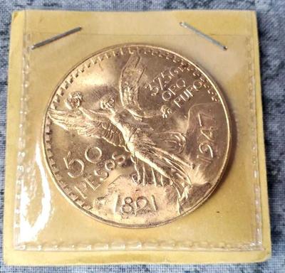 Mexican 50 pesos gold 37.5 g) coin