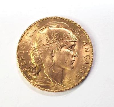 1911 french 20 francs gold coin