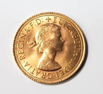 1965 british gold sovereign coin