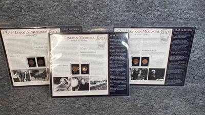 Lincoln pennies with ephemera 1940 1942, 1960