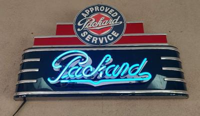 WORKING NEON PACKARD APPROVED SERVICE SIGN