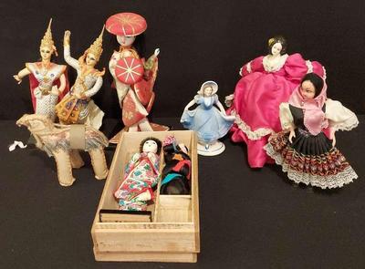 COLORFUL ASIAN FIGURINES AND DOLLS