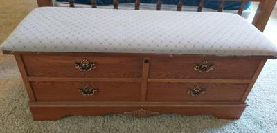 UPHOLSTERED VIRGINIA MAID CEDAR CHEST BY LANE 