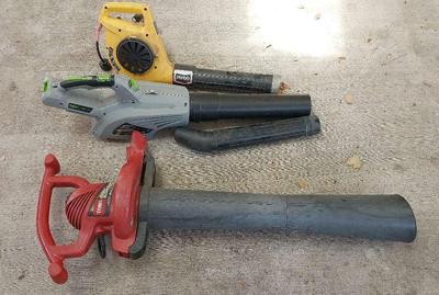 THREE POWERFUL LEAF BLOWERS
