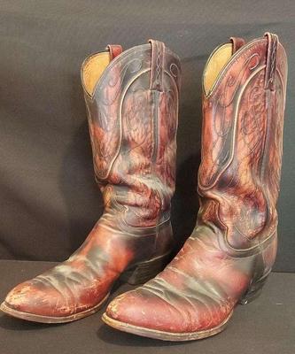EL DORADO HANDMADE LEATHER COWBOY BOOTS (SIZE 11 1/2)