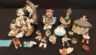 LARGE LOT OF SIGNED COCHITI FIGURINES 