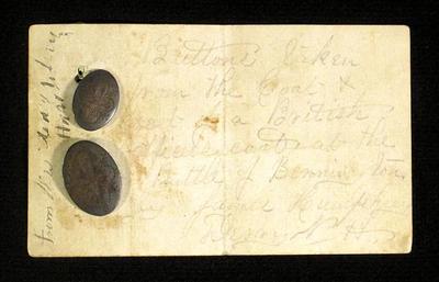 Sale Photo Thumbnail #7: Brass buttons from the Battle of Bennington, 1777