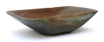 Sale Photo Thumbnail #30: Large maple dough bowl in original blue paint