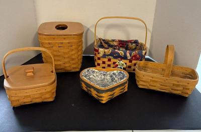 Lot (5) Longaberger Baskets -2002, 2003, 2004, 2006, 2010
Lot #: 44