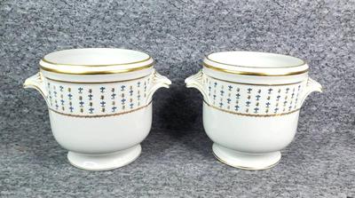 Pair of limoges porcelain champagne buckets