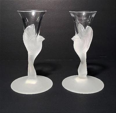 Sasaki frosted crystal wings bird aperitif cordial glasses