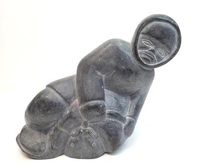 Indigenous alaskan carved soap stone sculpture