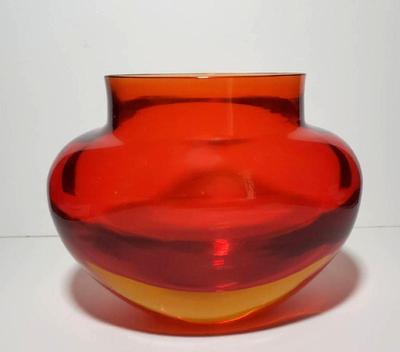 Art glass vase thick heavy