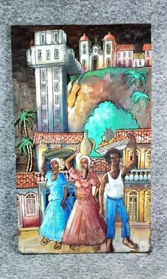 Signed painted carved wood folk art