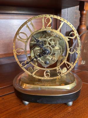 Sale Photo Thumbnail #1: Antique John Pace, Bury St Edmunds Skeleton Clock