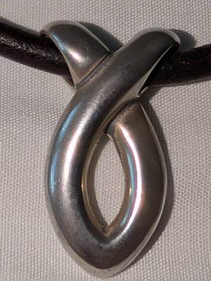 James Avery Ichthus Fish On Black Leather