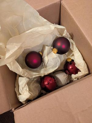 Christmas Ball Ornaments and Battery Candles