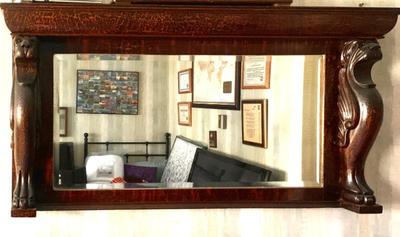 Sale Photo Thumbnail #144: Antique oak buffet mirror