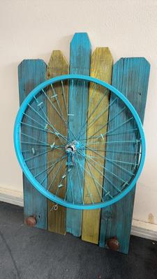 Bike Wheel Art Piece
