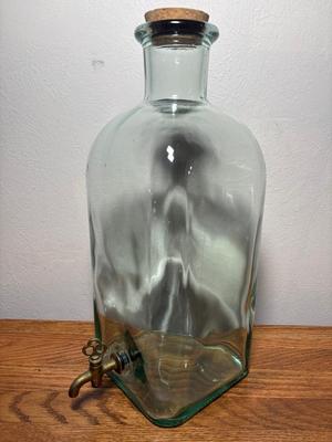 Large Glass Drink Dispenser w/ Cork Lid