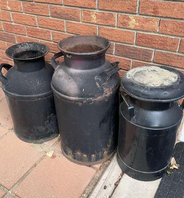 Frink & More Antique Painted Milk Cans