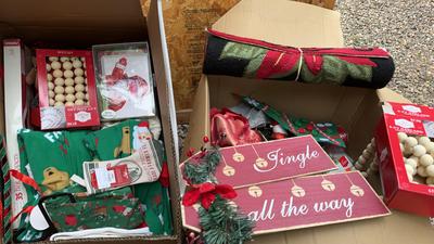 Two Boxes New Household Christmas Decor 