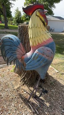 Large 6ft Tin Chicken Lawn Art