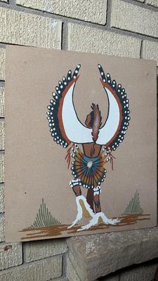 Artist Signed Eagle Dancer Vintage Sand Art