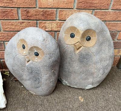 Stone Carved Large Outdoor Owls
