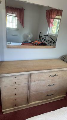 Mainline By Hooker MCM Six Drawer Dresser & Wall Mirror