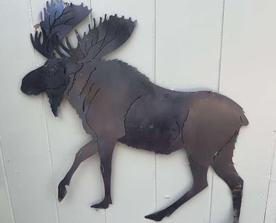 Moose Cut Metal Wall Or Yard Art