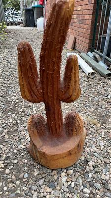 Chainsaw Cactus Carving