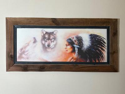Spiritual Hands Native American Wall Art Framed In Barnwood 