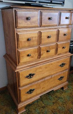 PRETTY CHEST OF DRAWERS AND LARGE DRESSER WITH VANITY MIRROR