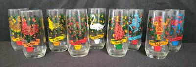 VINTAGE PEPSI "TWELVE DAYS OF CHRISTMAS" GLASSES (INCOMPLETE SET)