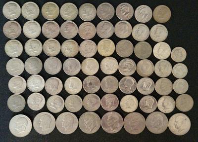 HALF DOLLARS, SUSAN B. ANTHONY, AND DOLLAR COIN LOT
