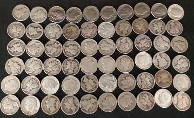 COLLECTION OF SILVER AND NON-SILVER DIMES