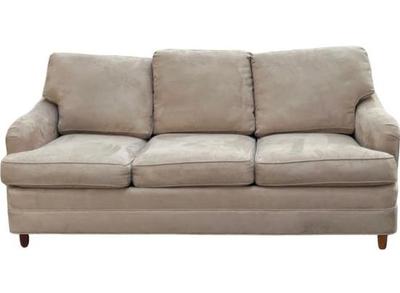 Elegant Suede Sofa With Contemporary Footed Design