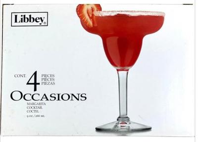 4 Pc Libby Margarita Cocktail Glass 9oz