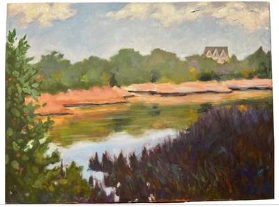 Original Oil Painting By Britt Bair - Entitled "Autumn Marshes, B.I."