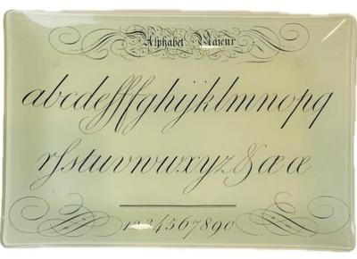 "Fringe Studio" Decorative Glass Tray - Alphabet Calligraphy Design