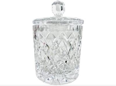 Cut Crystal Biscuit Jar - Nice Heavy Weight With Quality Detailing