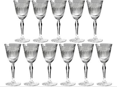 Stuart Crystal Wine Goblets - "Senator" Pattern - Signed "Stuart"