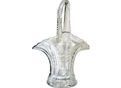 Vintage Duncan Miller Glass "Bride's Basket" With Etched Foliate Design