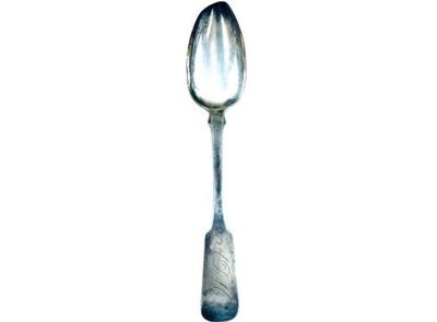 Antique Coin Silver Serving Spoon With Hallmarks