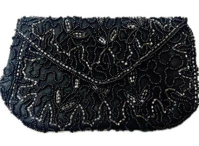 Vintage Belgium Hand Beaded Clutch - Signed "Walborg Made In Belgium"
