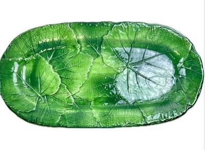 Italian Pottery Serving Tray - "Foglia Fresca" Pattern By Vietri Italy Signed "Vietri Made In Italy"