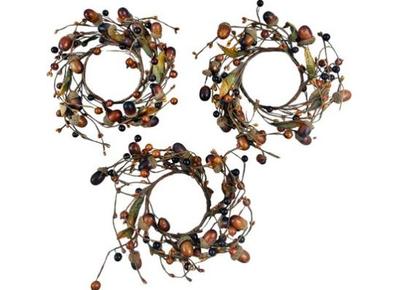 Candle Rings With Fall Floral Design